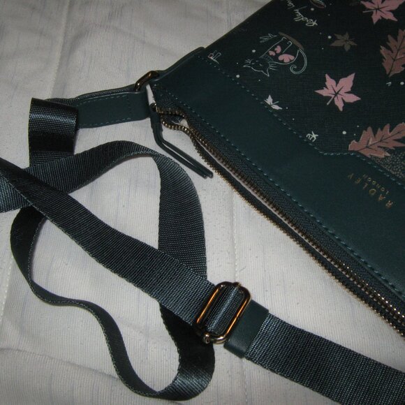 Like New Radley London Forest Friends (Green) Ziptop Crossbody Bag - Picture 11 of 14